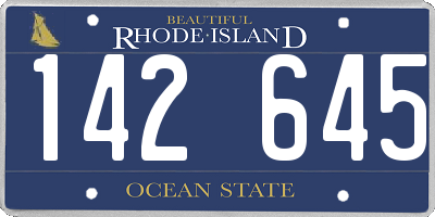 RI license plate 142645