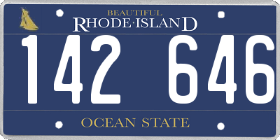 RI license plate 142646