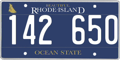 RI license plate 142650