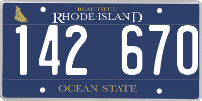 RI license plate 142670