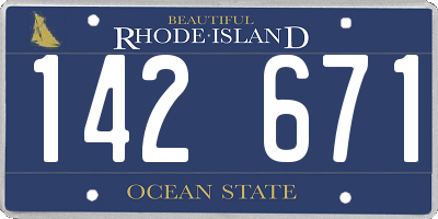 RI license plate 142671