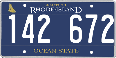 RI license plate 142672