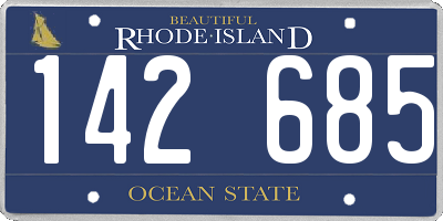 RI license plate 142685