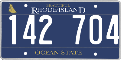 RI license plate 142704