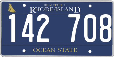 RI license plate 142708