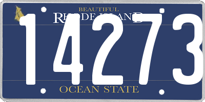 RI license plate 14273