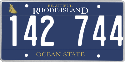 RI license plate 142744