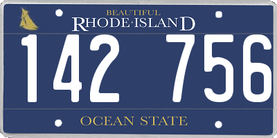 RI license plate 142756