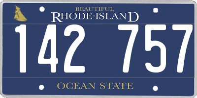 RI license plate 142757