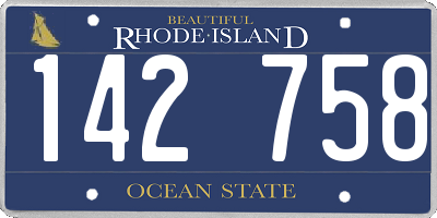 RI license plate 142758