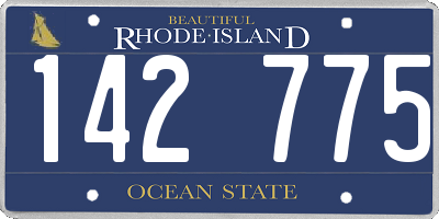 RI license plate 142775