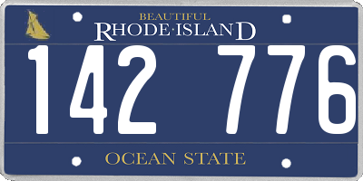 RI license plate 142776