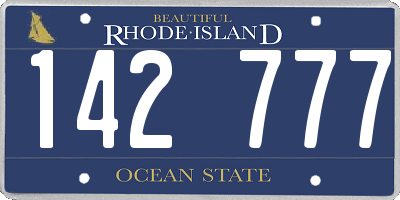 RI license plate 142777