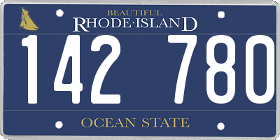 RI license plate 142780