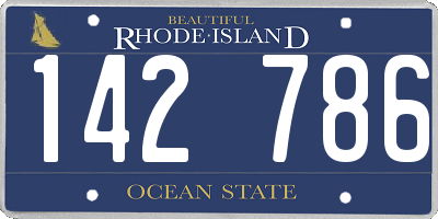 RI license plate 142786