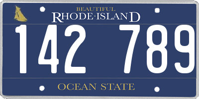 RI license plate 142789