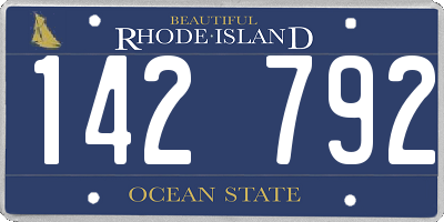 RI license plate 142792