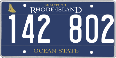 RI license plate 142802