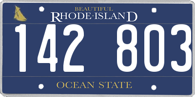 RI license plate 142803
