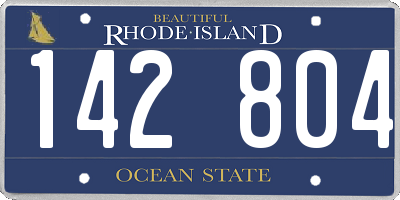 RI license plate 142804