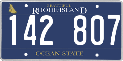 RI license plate 142807