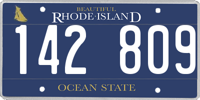 RI license plate 142809