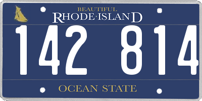 RI license plate 142814
