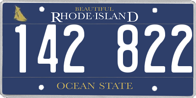 RI license plate 142822