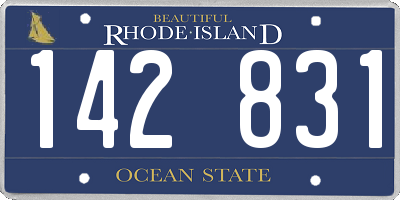 RI license plate 142831