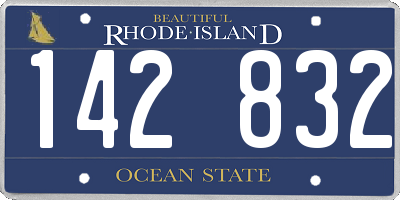 RI license plate 142832