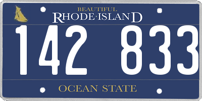 RI license plate 142833