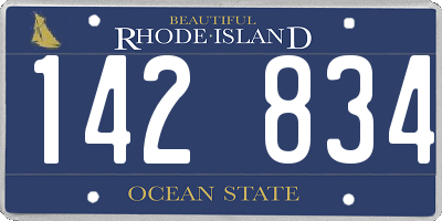 RI license plate 142834