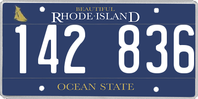 RI license plate 142836