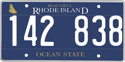 RI license plate 142838