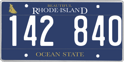 RI license plate 142840