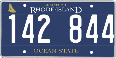 RI license plate 142844