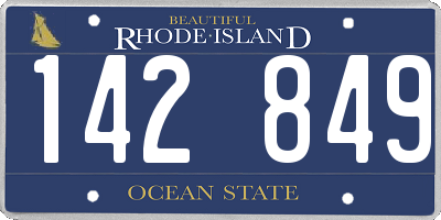 RI license plate 142849