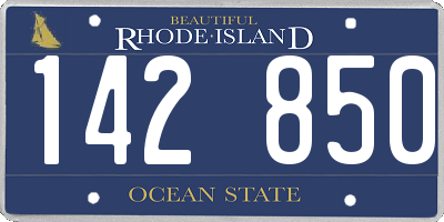 RI license plate 142850