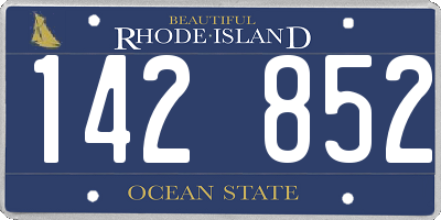 RI license plate 142852