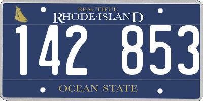 RI license plate 142853