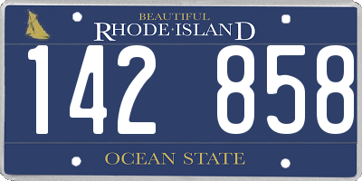 RI license plate 142858