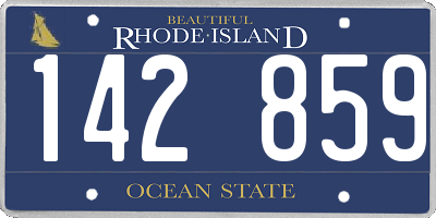 RI license plate 142859