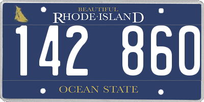 RI license plate 142860