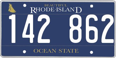 RI license plate 142862