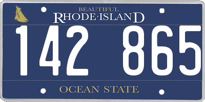 RI license plate 142865