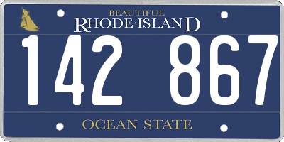 RI license plate 142867