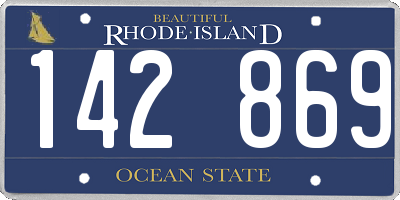 RI license plate 142869