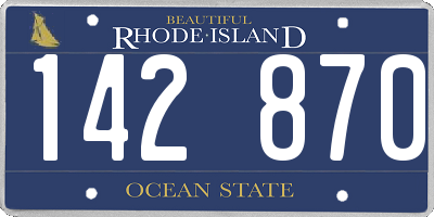 RI license plate 142870