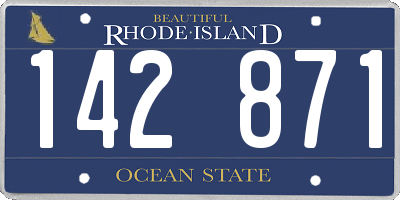 RI license plate 142871