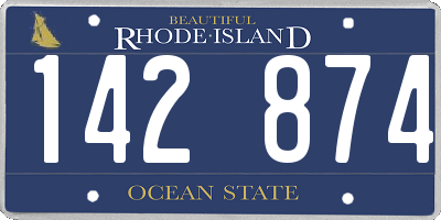 RI license plate 142874